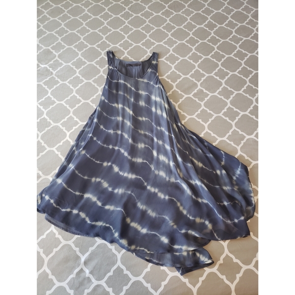 *Nicholas K Blue Asymmetric Watercolor Tie Dye Dress size small - Picture 3 of 9